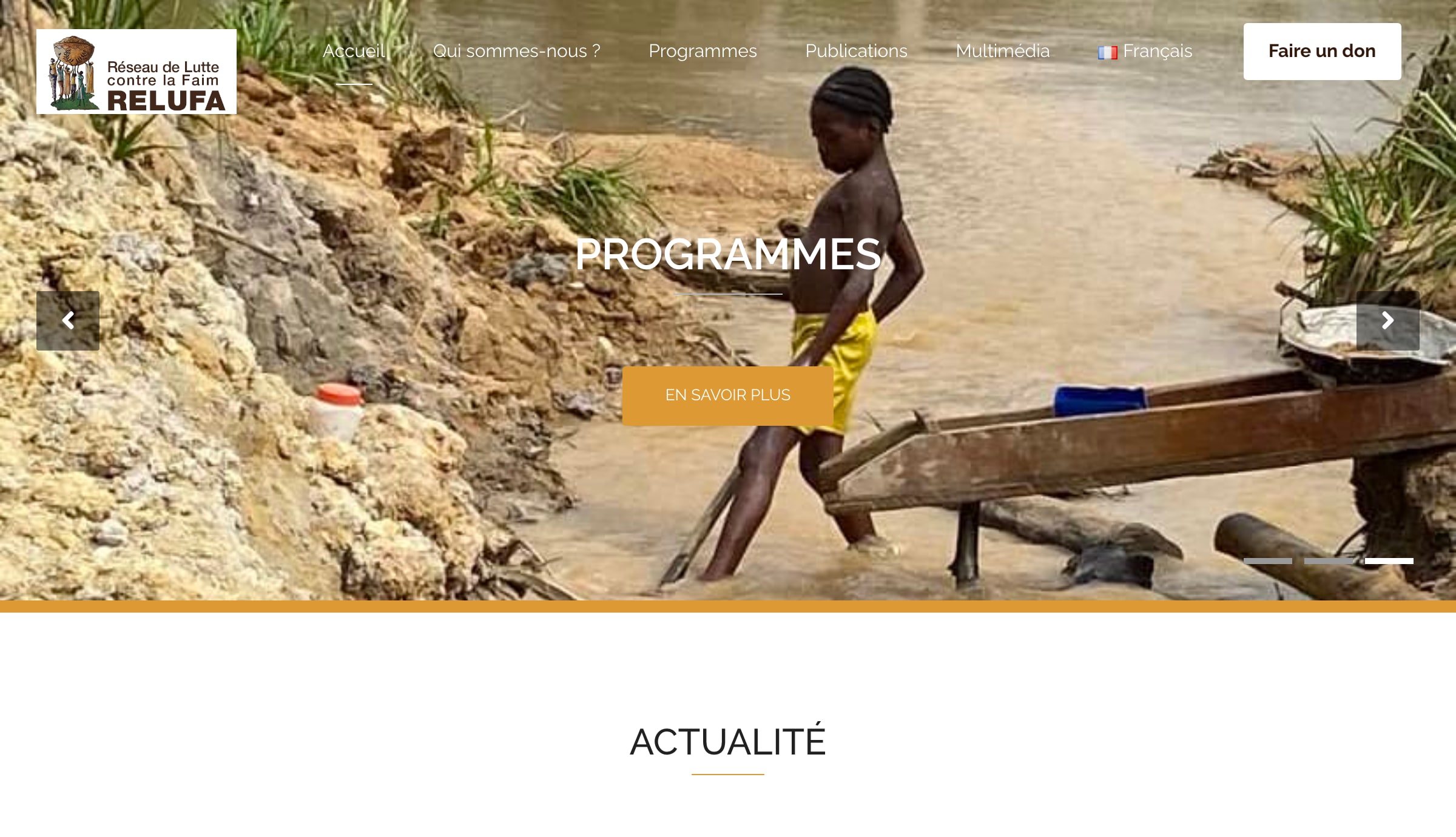 RELUFA — Réseau de lutte contre la faim — le site avant la refonte, décembre 2023